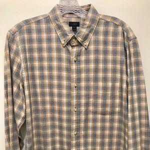 J Crew Slim Fit Jaspe Cotton Plaid Shirt